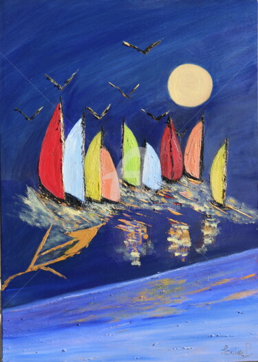 Voiles sous la pleine lune